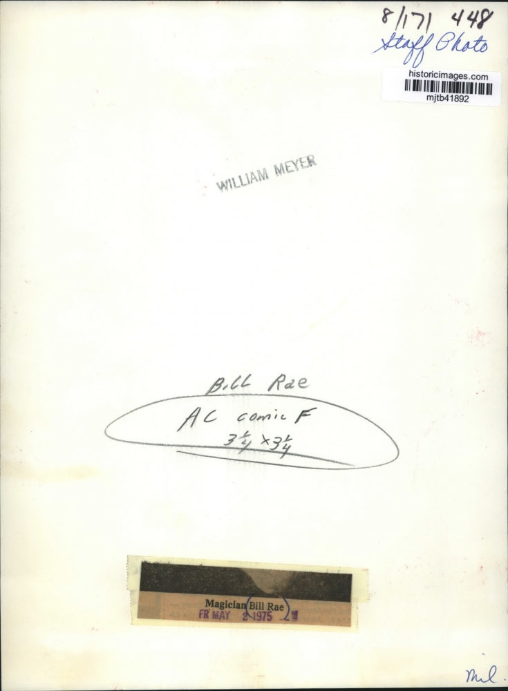 1975 Press Photo Bill Rae, magician, Milwaukee - mjb41892