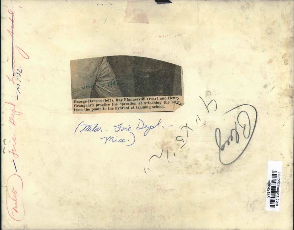 1947 Press Photo Fired Department Training School, Milwaukee - mjb42188