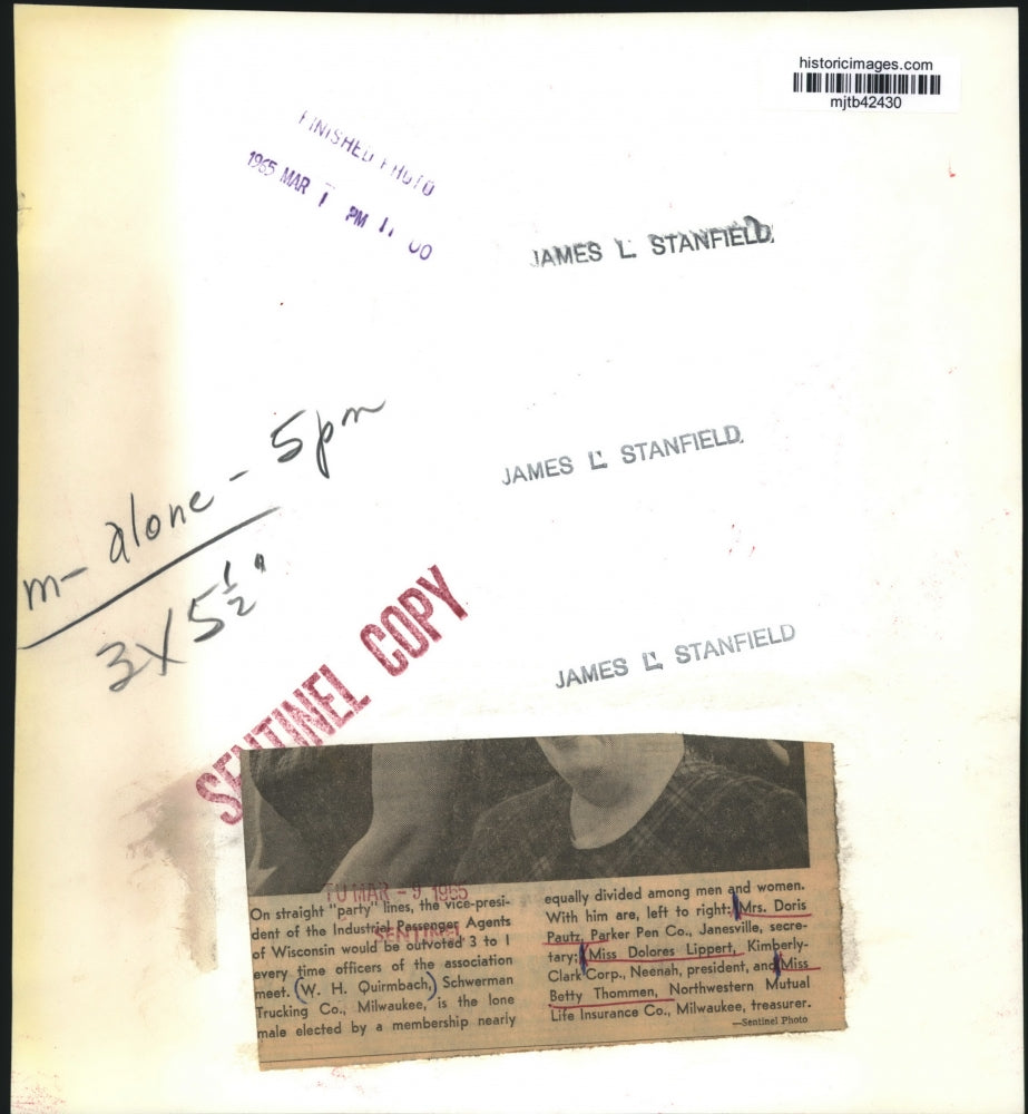 1965 Press Photo Industrial Passenger Agents of Wisconsin - mjb42430