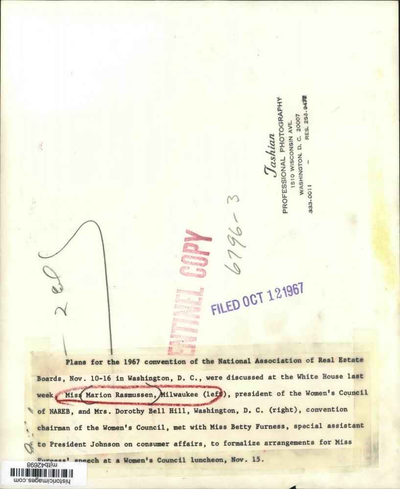 1967 Press Photo Plans for National Association of Real Estates Board convention