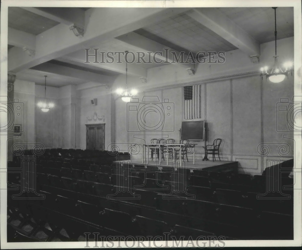 1950 Press Photo Interior of Walker Hall, Milwaukee, Wisconsin auditorium- Historic Images