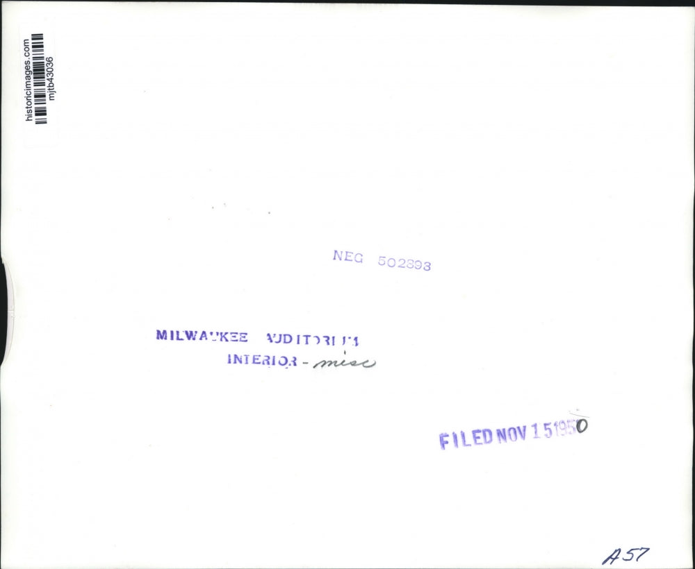 1950 Press Photo Milwaukee, Wisconsin auditorium - mjb43036