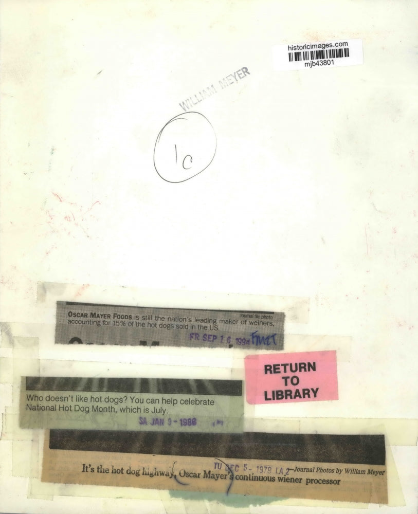 1978 Press Photo Oscar Mayer Co.'s Continuous Wiener Processor "Hot Dog Highway"