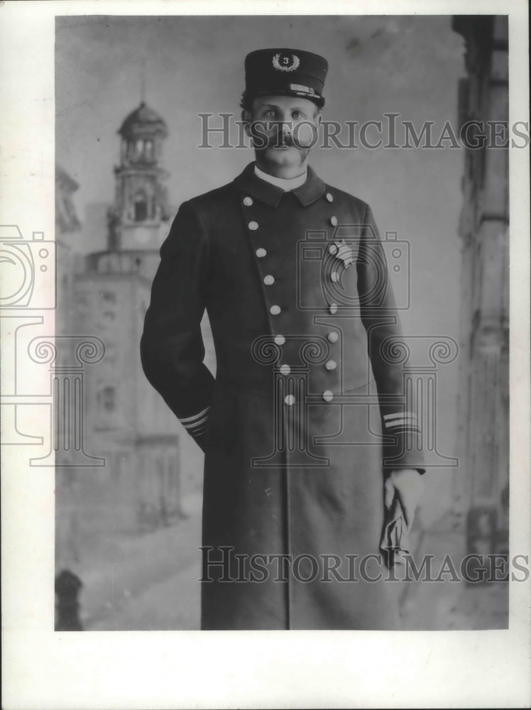 1856 Press Photo Milwaukee Policeman in Uniform, Historic- Historic Images