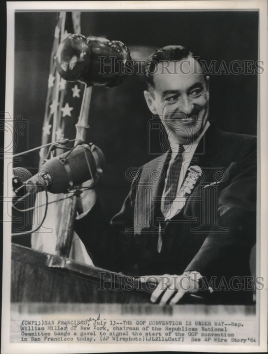 1964 Press Photo Republican National Committee chairman, William Miller