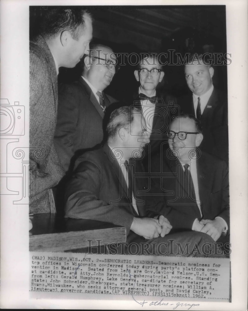 1967 Press Photo State Democratic Nominees confer in Madison, Wisconsin- Historic Images