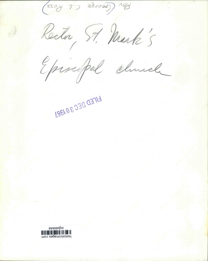 1967 Press Photo Reverend George C.L. Ross-St. Mark's Episcopal Church-Milwaukee