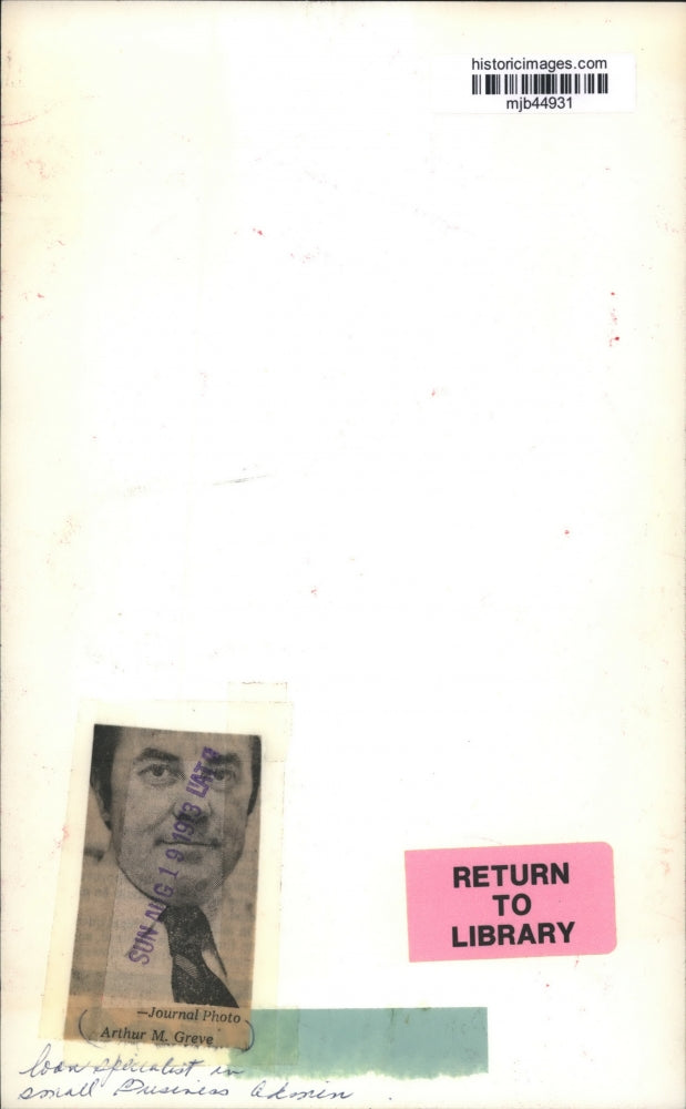 1973 Press Photo Arthur M. Greve, loan specialist small Business Administration.