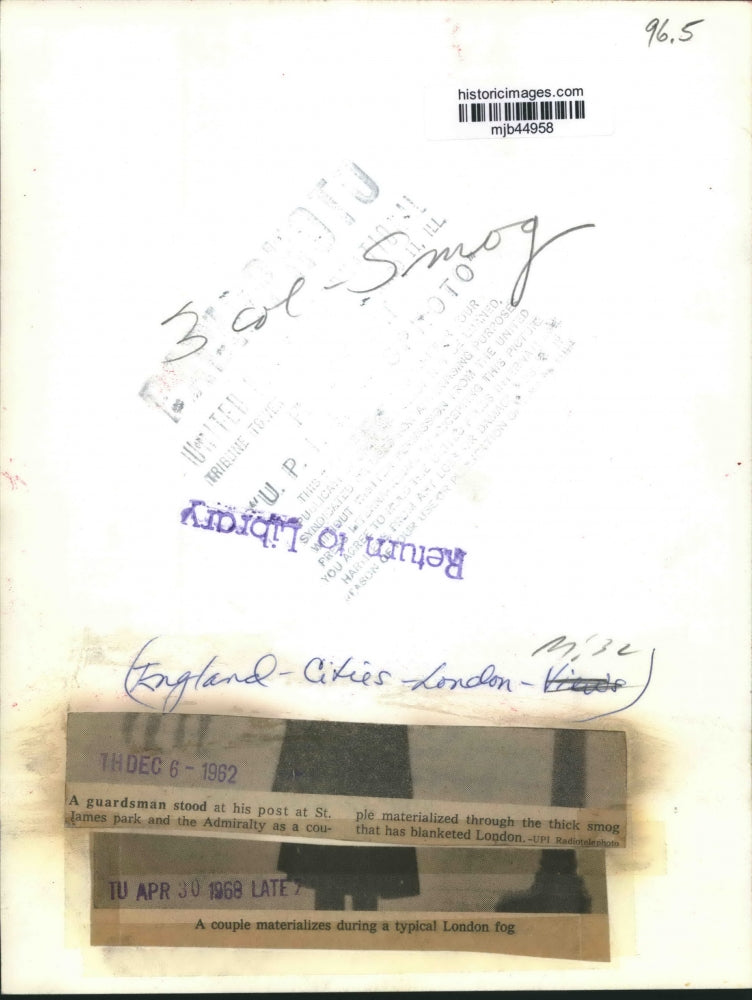 1962 Press Photo St. James Park and Admiralty across Horseguards Parade, London