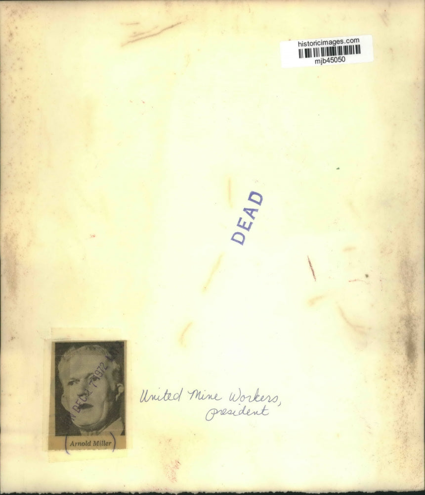 1972 Press Photo Arnold Miller, United Mine Worker President - mjb45050