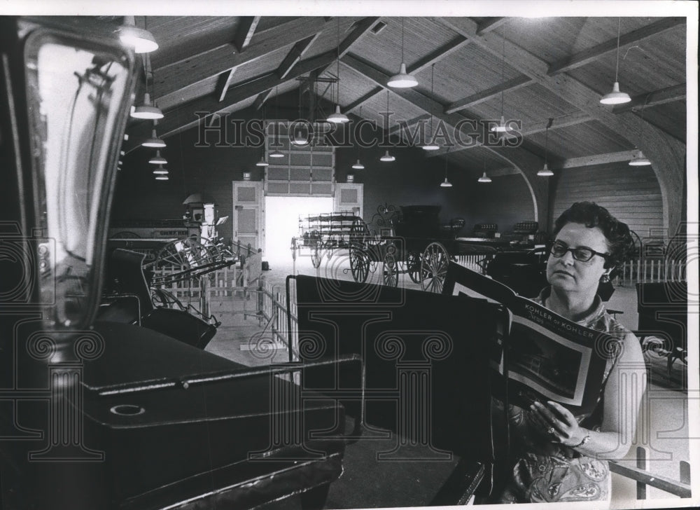1968 Press Photo Fay S. Dooley, Curator of Wade House, Reads Magazine, Wisconsin