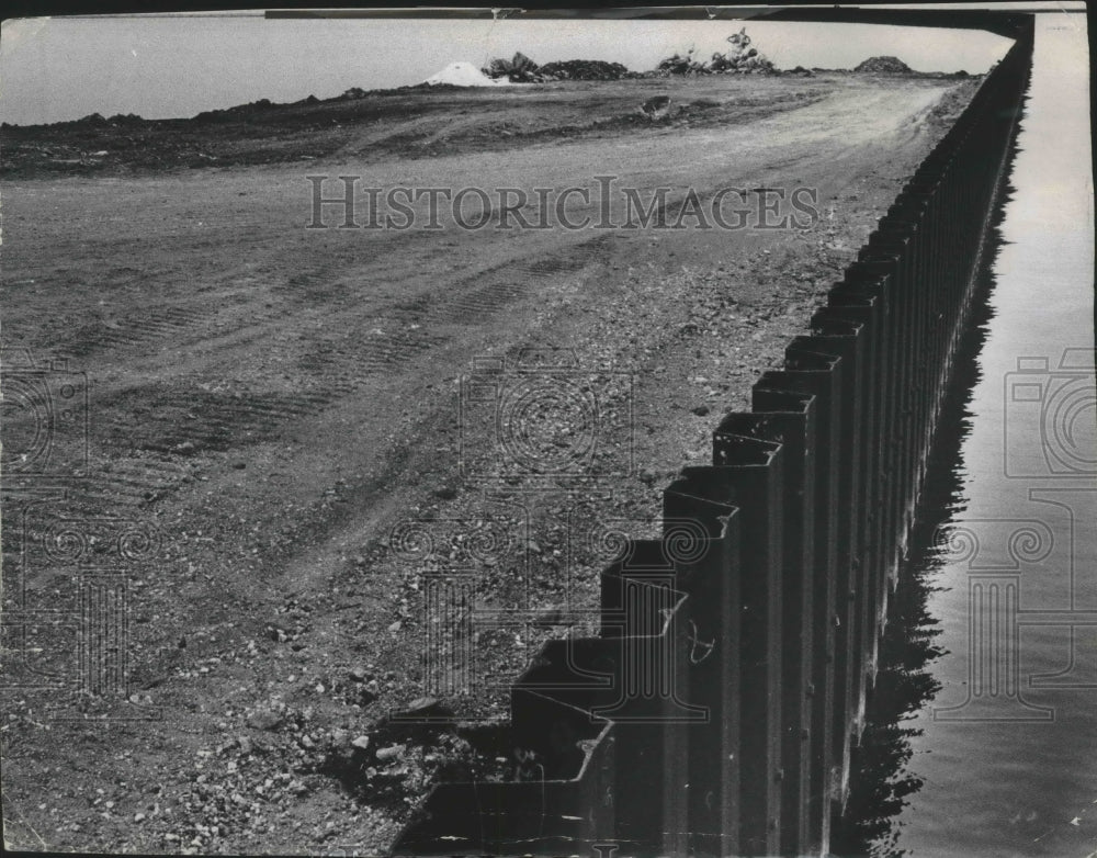 1963 Press Photo McKinley beach marina construction extending into Lake Michigan- Historic Images