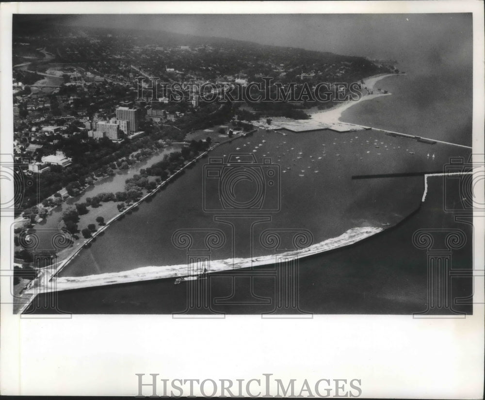 1964 Press Photo Construction on the McKinley Marina in Milwaukee - mjb45704