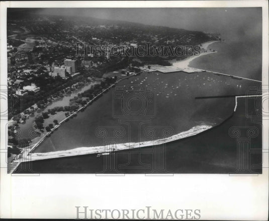 1964 Press Photo Construction on the McKinley Marina in Milwaukee - mjb45704