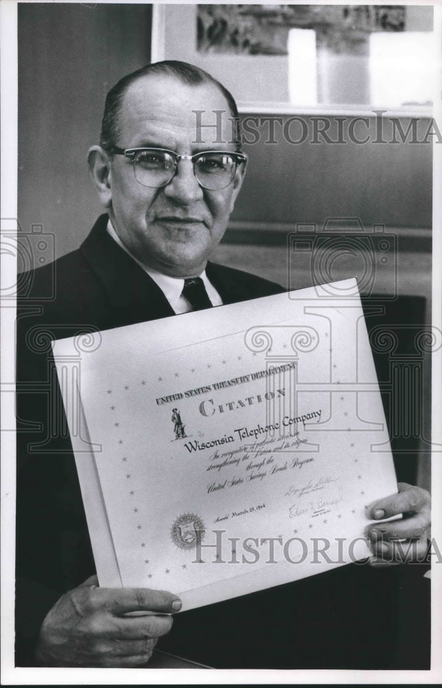 1964 Press Photo Harold B. Groh, Pres. of Wisconsin Telephone Company, Milwaukee- Historic Images