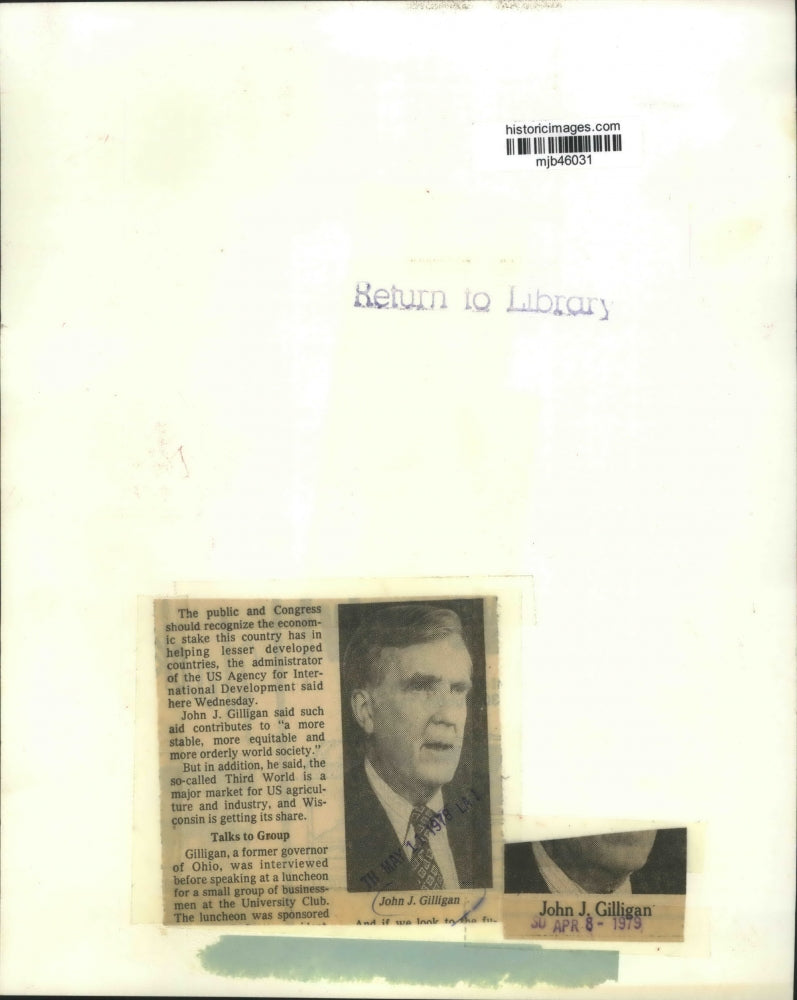 1978 Press Photo John Gilligan, of the US Agency of International development