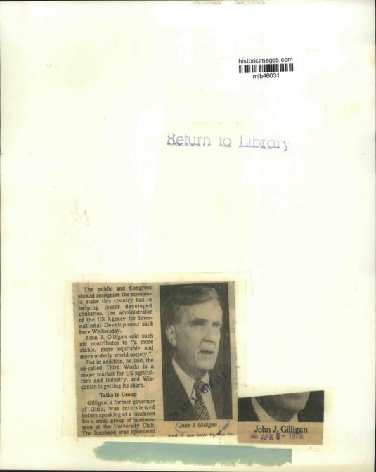 1978 Press Photo John Gilligan, of the US Agency of International development
