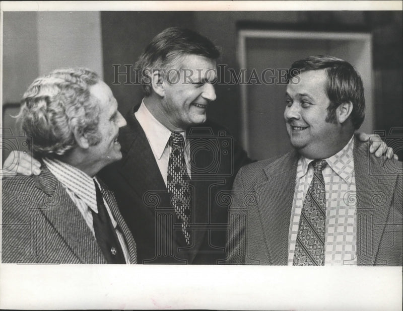 Load image into Gallery viewer, 1973 Press Photo Roger Radue after the jury returned a verdict of not guilty.
