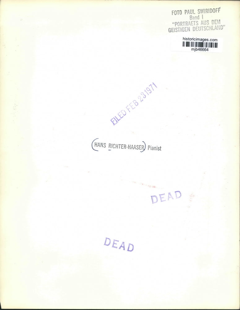 1971 Press Photo Pianist Hans Richter-Haaser. - mjb46664