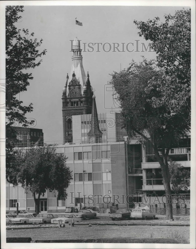 1968 Press Photo Three architectural designs in downtown Milwaukee, Wisconsin