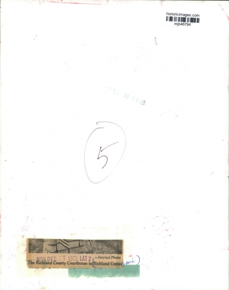 1973 Press Photo The Richland County Courthouse in Richland Center, Wisconsin