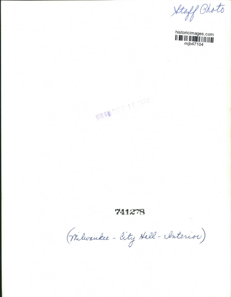 1972 Press Photo Milwaukee City Hall - mjb47104