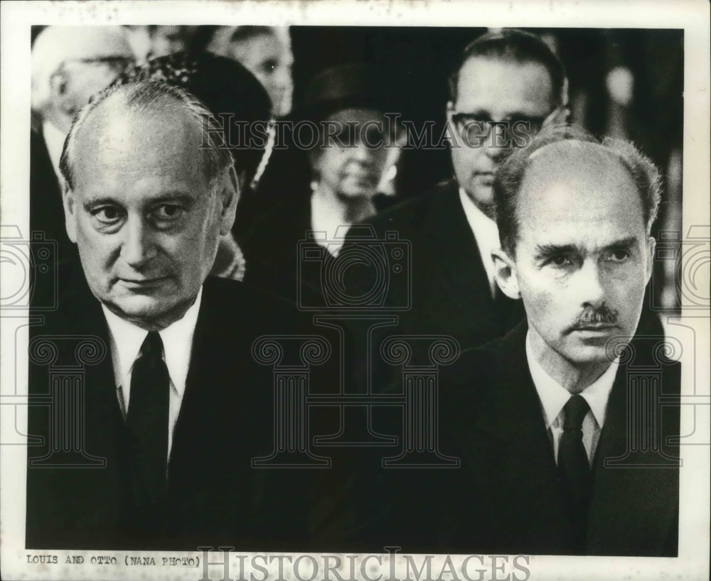 1969 Press Photo Prince Ferdinand, Prussia, and Otto of Hapsburg in Munich- Historic Images