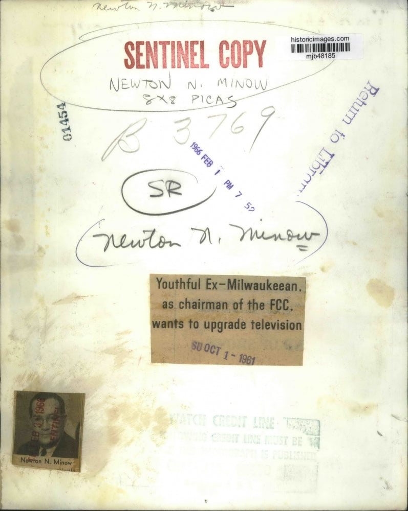 1966 Press Photo Newton N. Minow, Ex-Milwaukeean, is Chairman of the FCC, D.C.