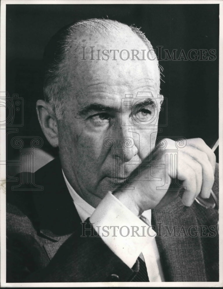 1969 Press Photo John Mitchell, in court testifying before Senate, Washington.- Historic Images