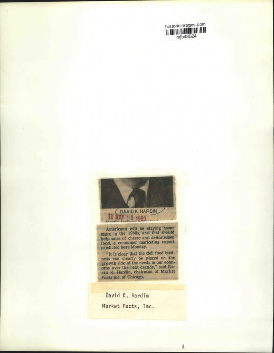 1980 Press Photo David K. Hardin, Chairman of Market Facts Inc. of Chicago