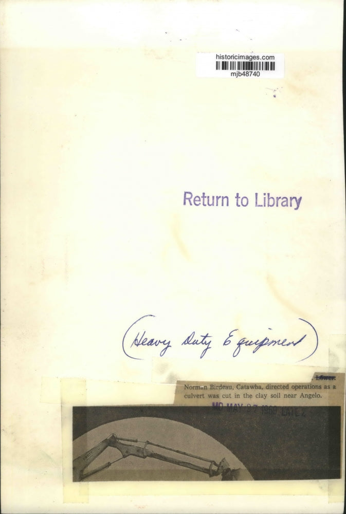 1968 Press Photo Culvert being cut n the clay soil near Angelo, Wisconsin.