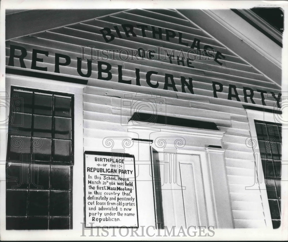 1966 Press Photo Birthplace of the Republican Party, in Ripon, Wisconsin