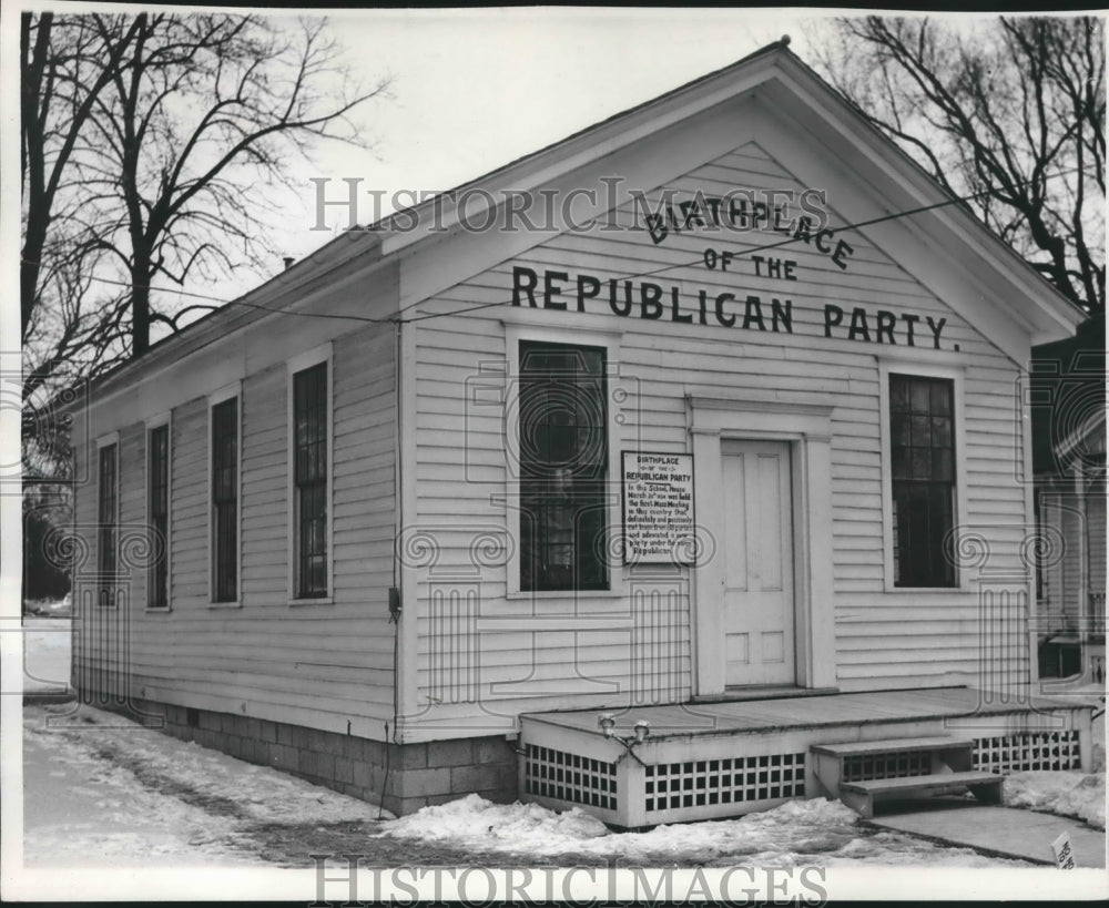 1954 Press Photo Birthplace of the Republican Party, in Ripon, Wisconsin