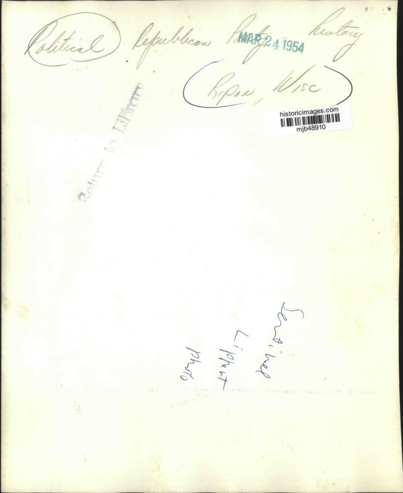 1954 Press Photo Birthplace of the Republican Party, in Ripon, Wisconsin