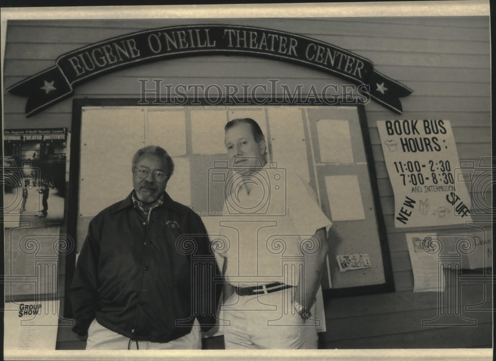 1986 Press Photo Lloyd Richards &amp; George C. White at Eugene O&#39;Neill Theater- Historic Images