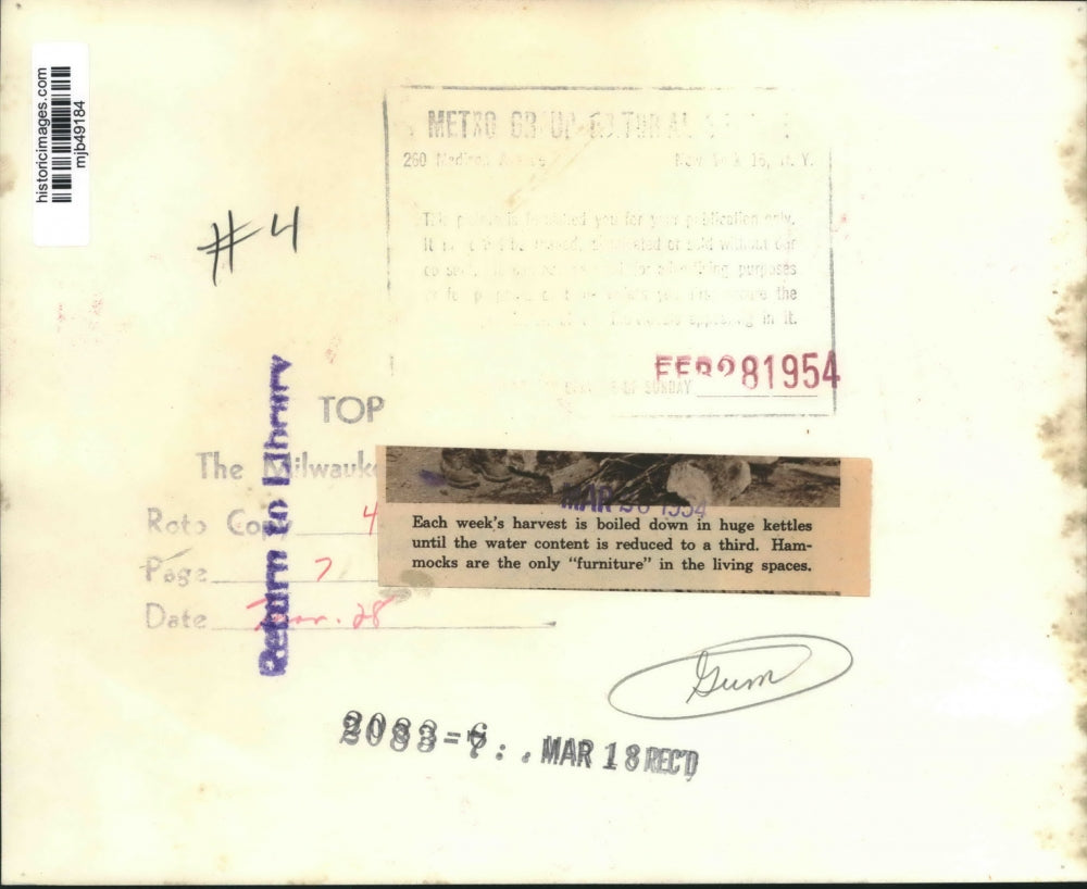 1954 Press Photo man boils water harvest in small village - mjb49184