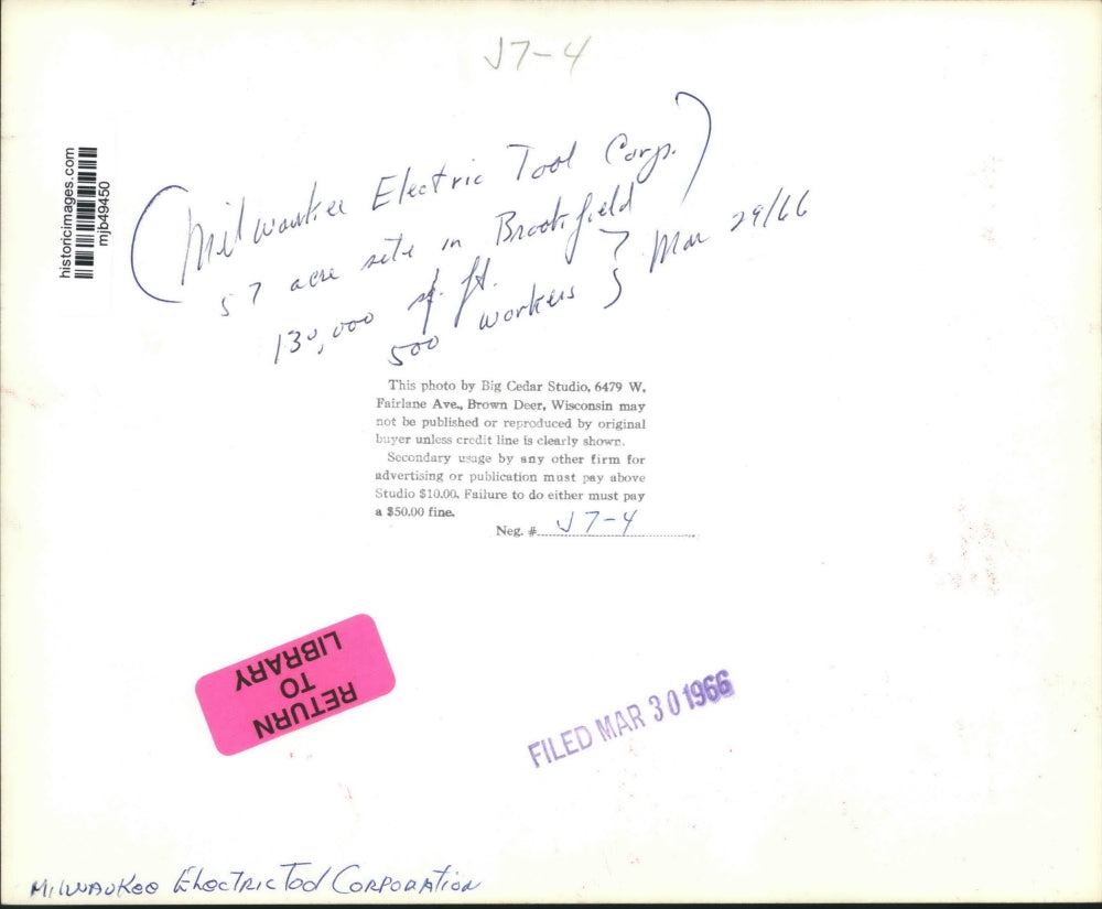 1966 Press Photo The Milwaukee Electric Tool Corp. located in Wisconsin