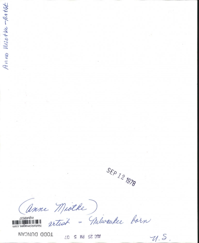 1978 Press Photo Anne Miotke, Milwaukee born Artist - mjb49537