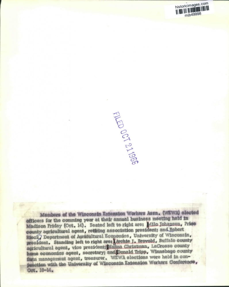 1966 Press Photo Members of the Wisconsin Extension Workers Association.