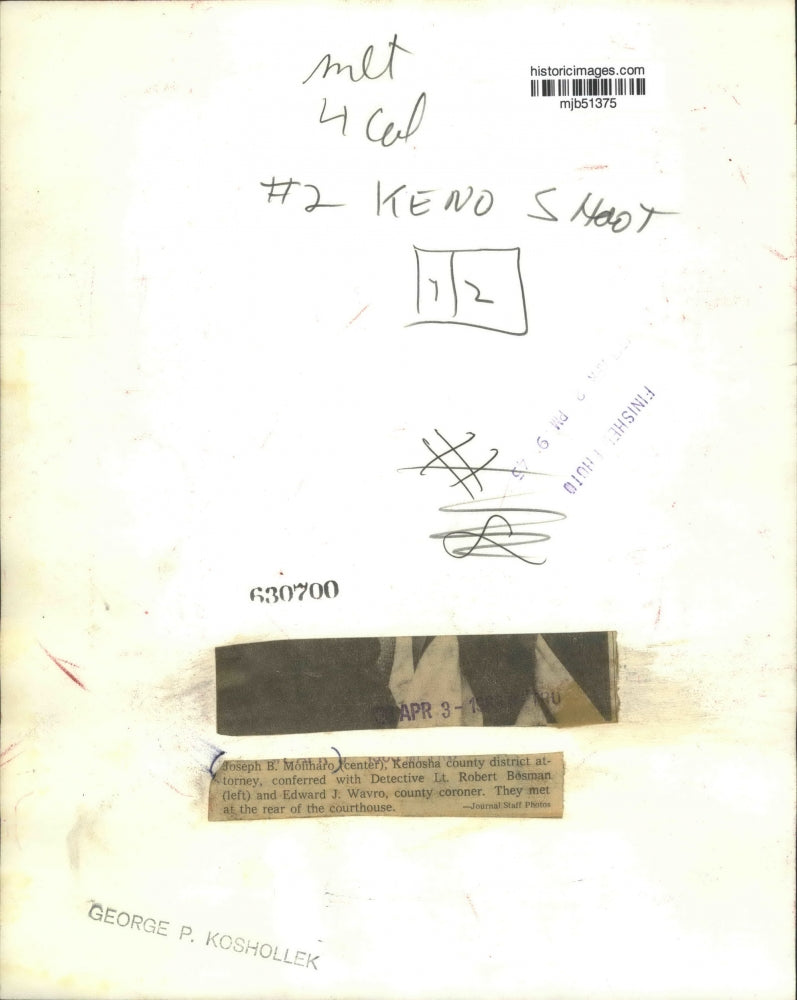 1969 Press Photo Kenosha County district attorney Joseph B. Molinaro - mjb51375