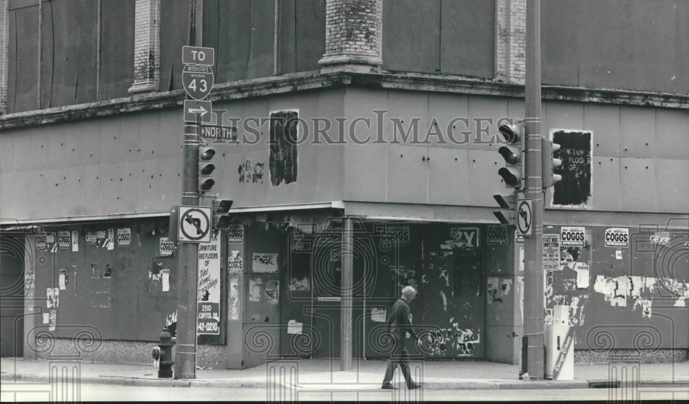 1985 Press Photo Empty Buildings at Corner of North Ave. and King Dr. Milwaukee- Historic Images