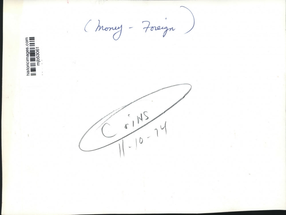 1974 Press Photo Gold Coin Of Augustus Celebrating The Conquest Of Armenia