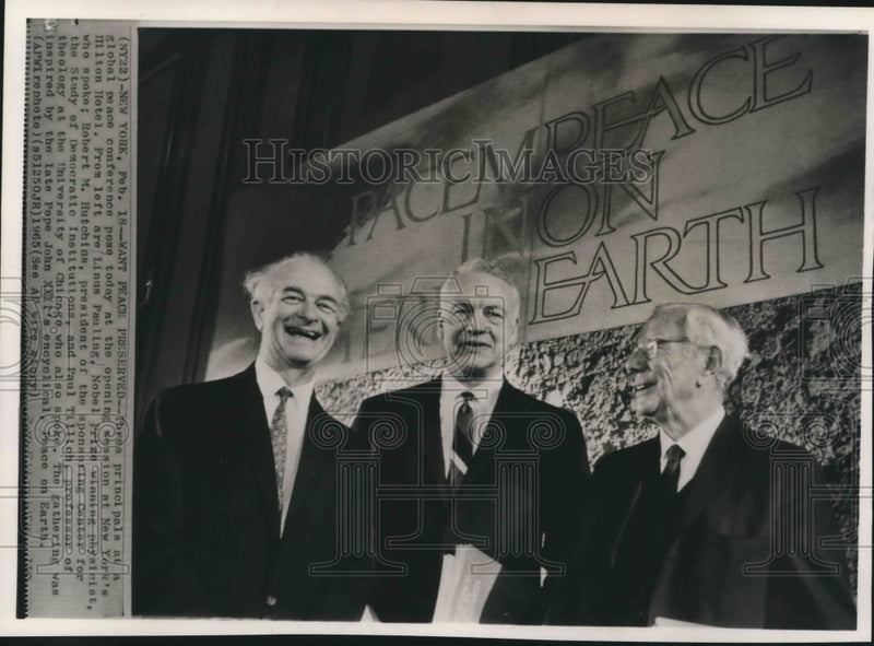 Load image into Gallery viewer, 1965 Press Photo Attendees of the Global Peace Conference at NY Hilton Hotel
