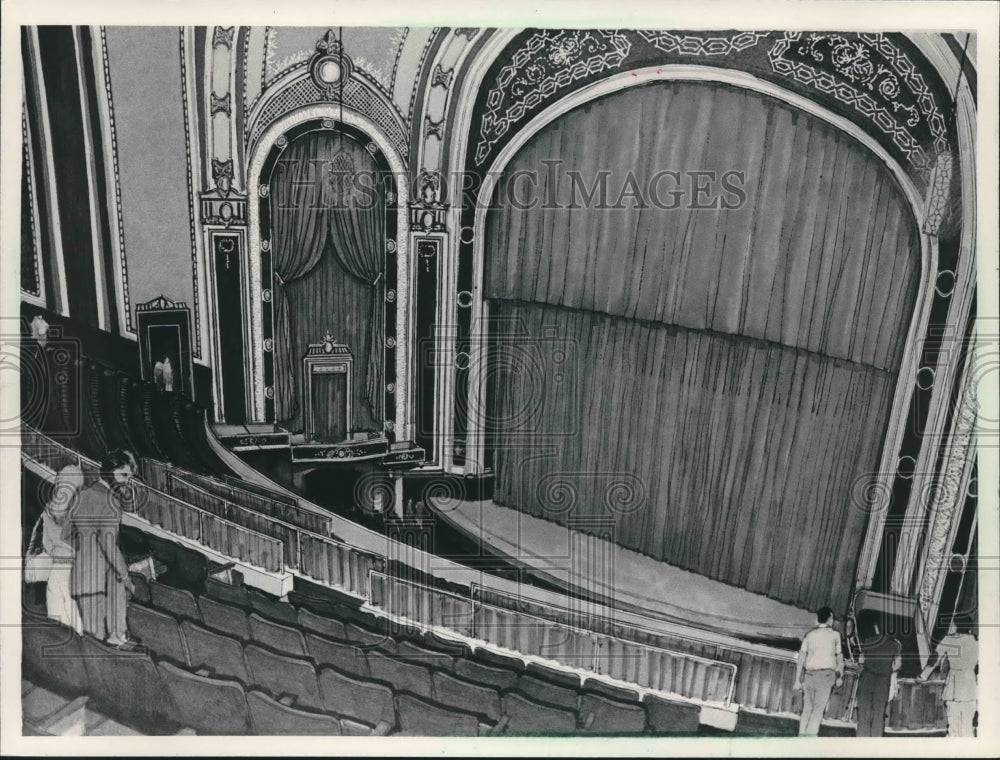 1994 Press Photo Rendering of Milwaukee&#39;s Riverside Theater after renovations- Historic Images