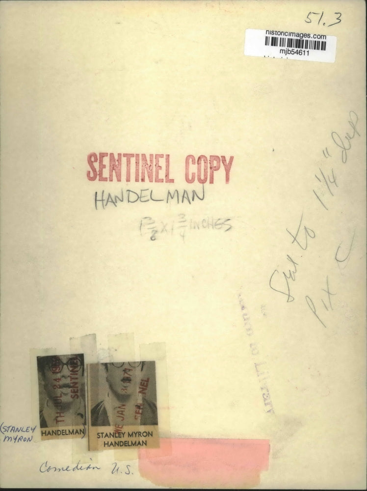 1971 Press Photo U.S. Comedian Stanley Myron Handelman - mjb54611