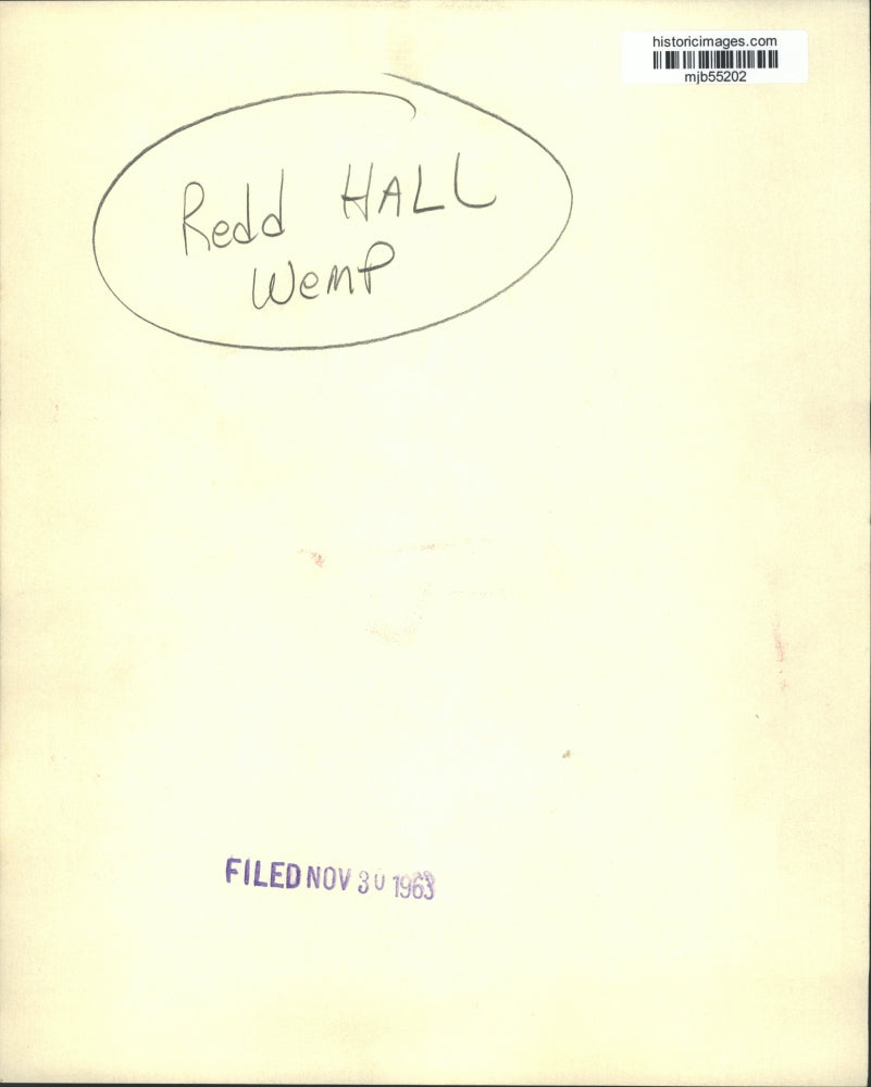 1963 Press Photo Red Hall Wemp - mjb55202