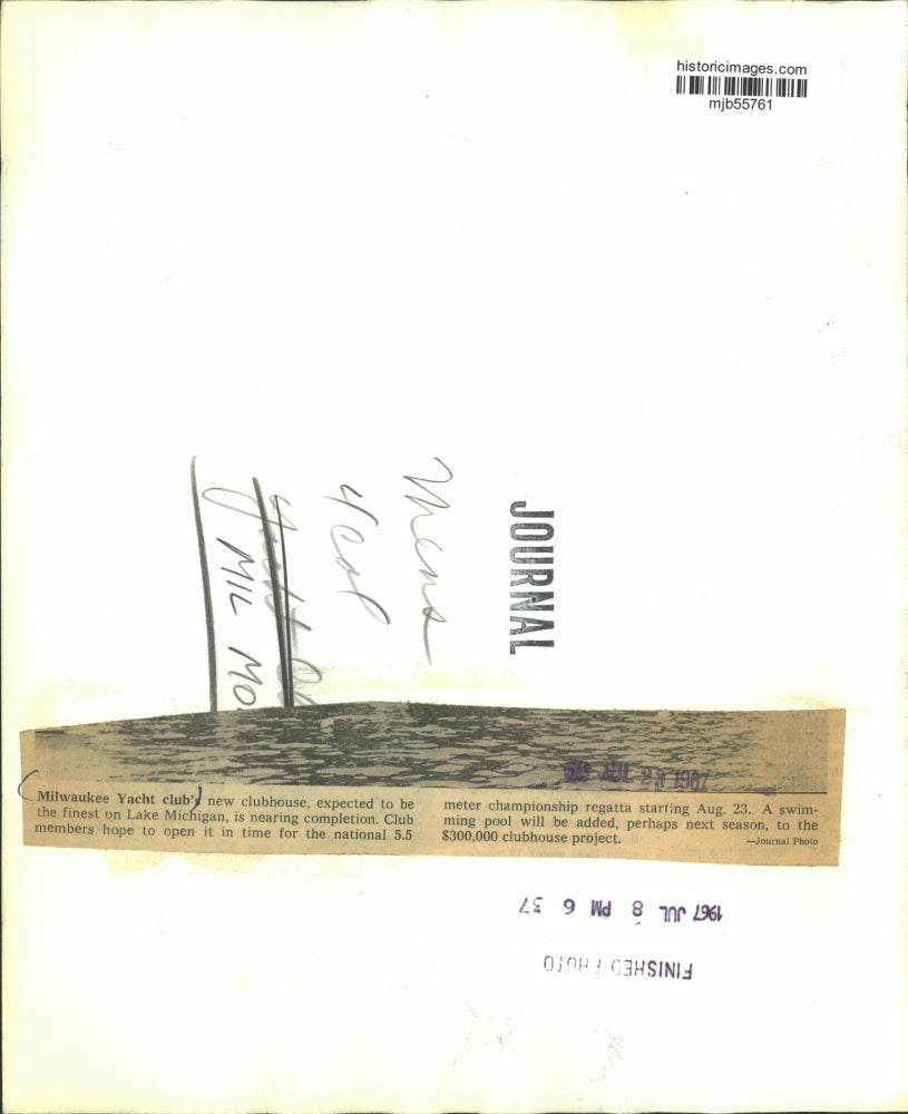 1967 Press Photo Milwaukee Yacht Club clubhouse on lake Michigan near completion