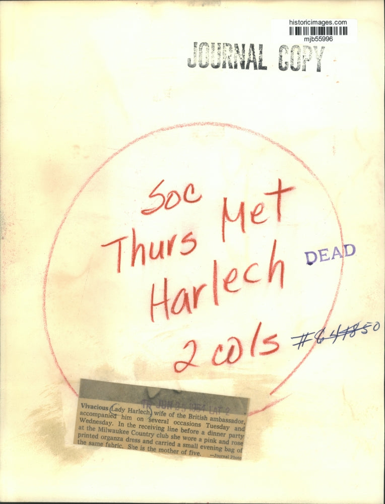 1964 Press Photo Lady Harlech at Milwaukee Country Club - mjb55996