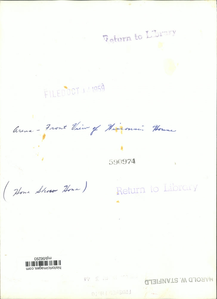 1959 Press Photo Home Show Front view of Wisconsin house in Arena - mjb56293