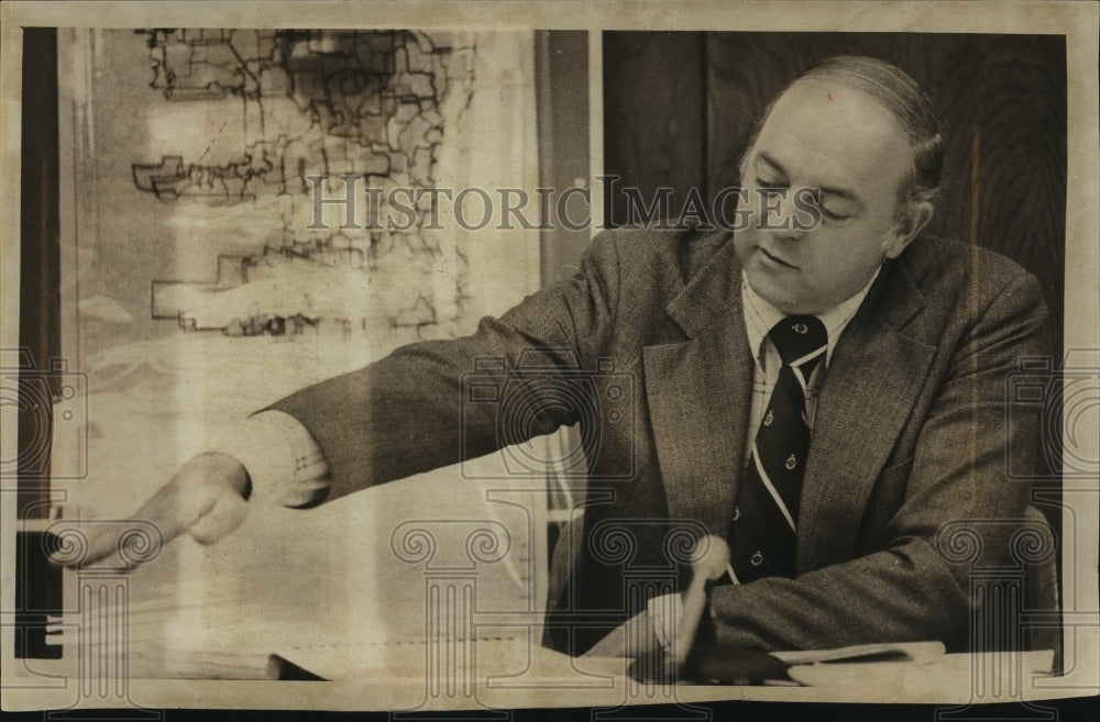 1976 Press Photo School Superintendent McMurrin Milwaukee integration hearings